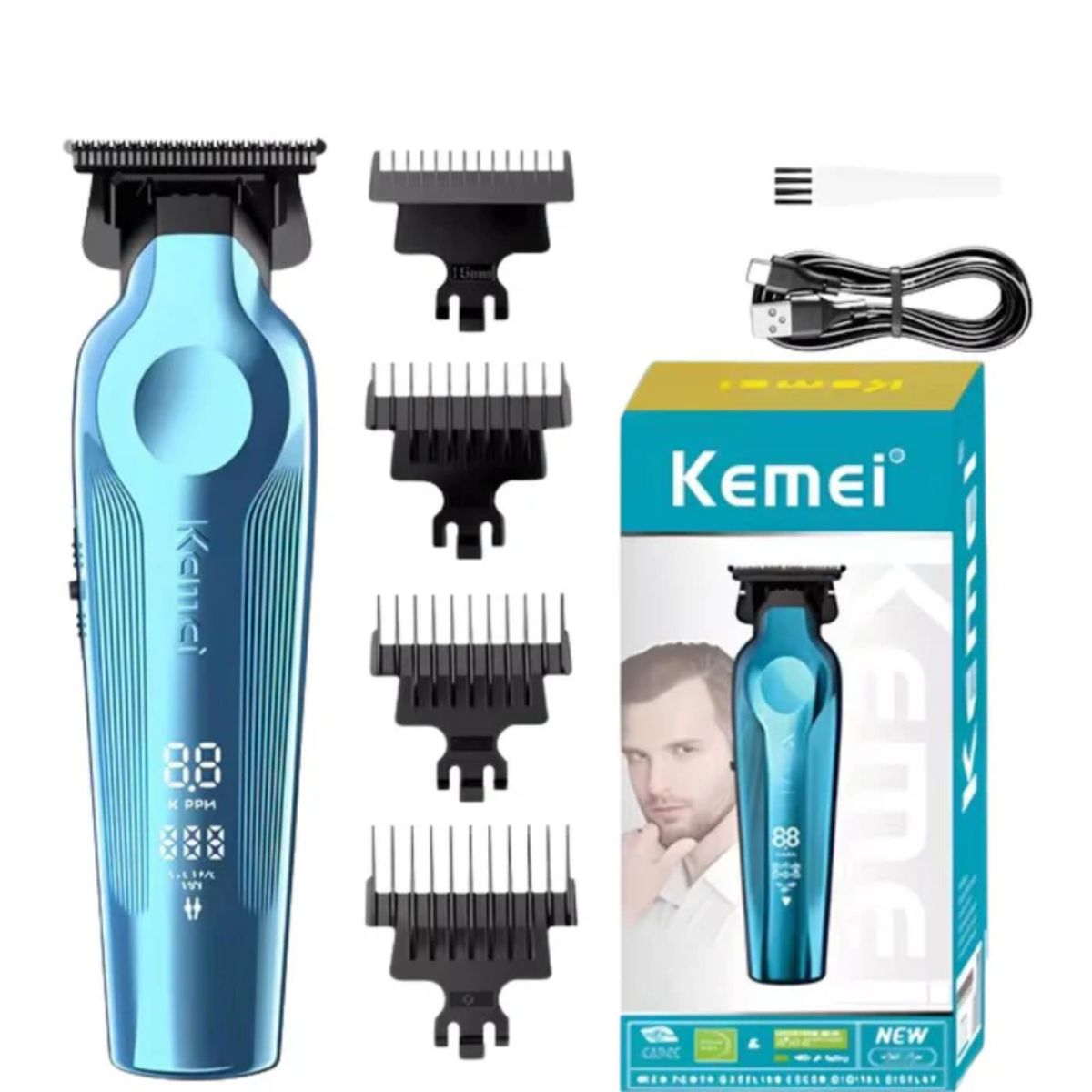 KEMEI - Combo Patillera Trimmer Kemei 264 + Shever Kemei 2024