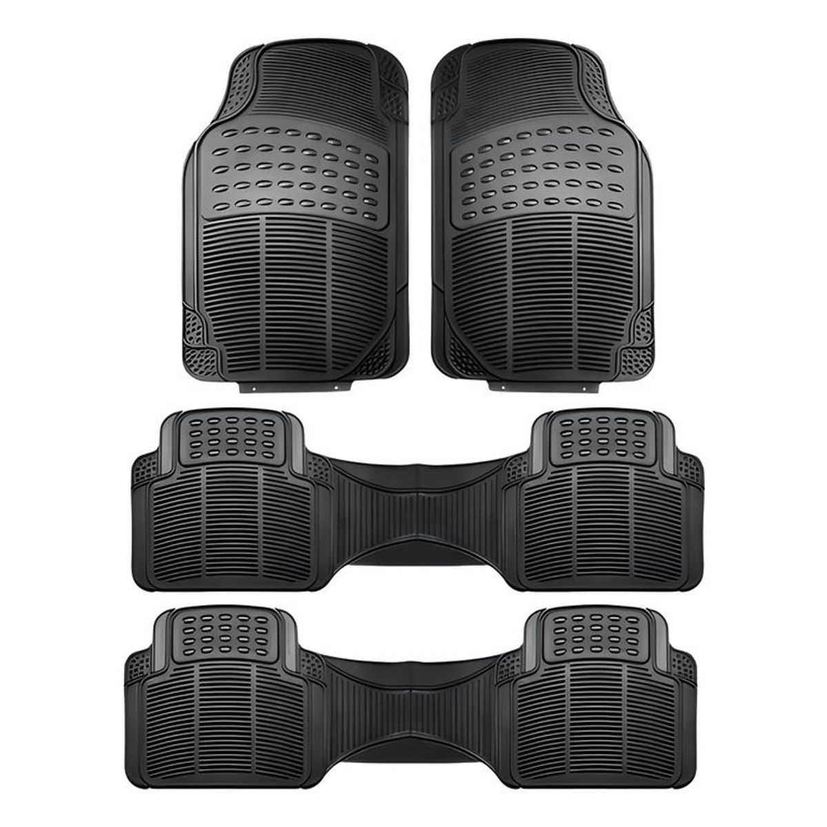 GENERICO - Alfombra Piso De Goma Auto Universal 4 Piezas Doble Camello