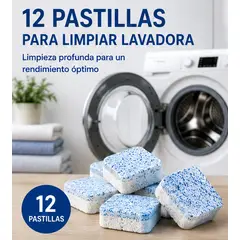 MOVI - Set 12 Pastillas Limpiadoras Para Lavadora Elimina Olores Y Residuos