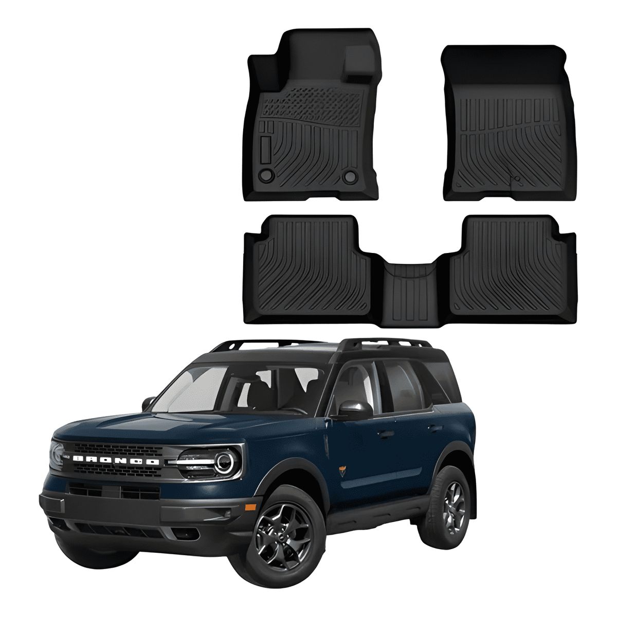 GENERICO - Kit Pisos rígidos Calce Perfecto Ford Bronco Sport 2021-2024