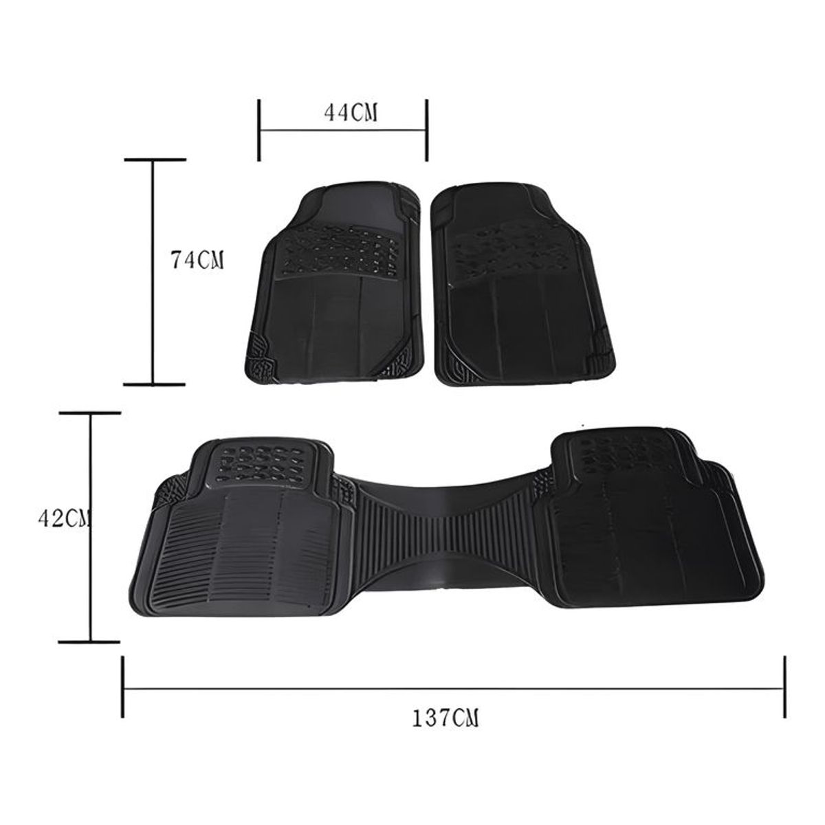 GENERICO - Alfombra Piso De Goma Auto Universal 3 Piezas Camello 381