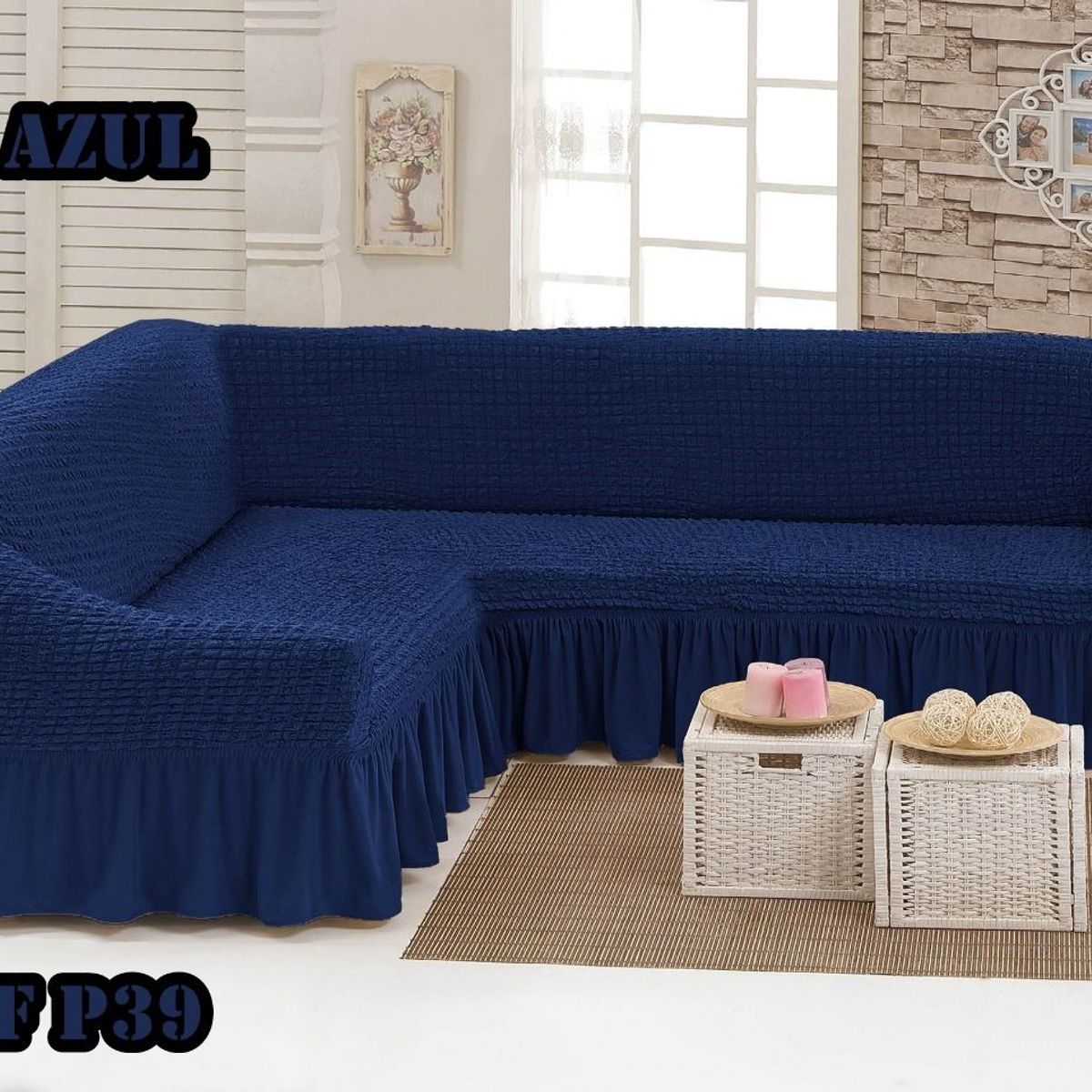 GENERICO - Funda Cubre sillón Tipo L Turco