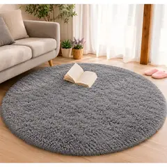 GENERICO - Alfombra Redonda Peluda Tamaño 150 CM