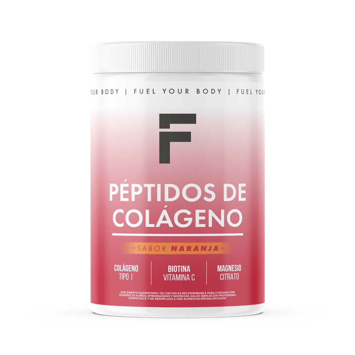 FUEL NUTRITION - Péptidos De Colágeno Hidrolizado Peptan® - Fuel Nutrition - Sabor Naranja - 30 porciones