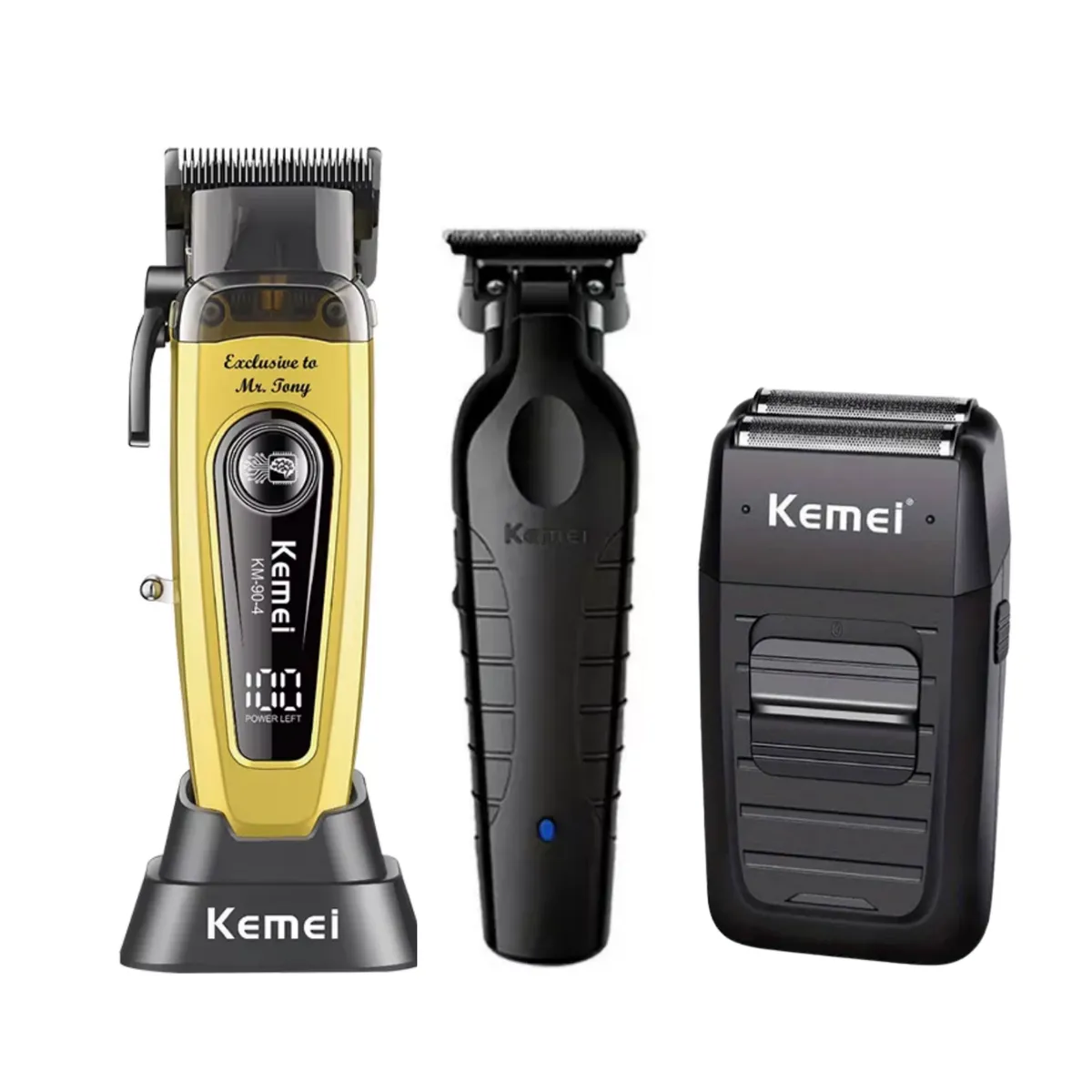 KEMEI - Combo Kemei 90-4 Cortadora 11500 Rpm Y Km 2299 + Shaver 1102