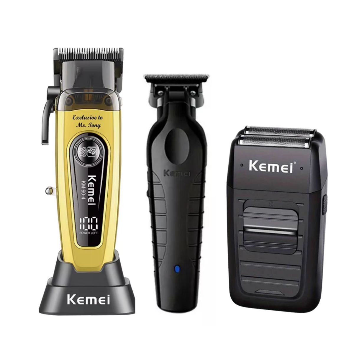 KEMEI - Combo Kemei 90-4 Cortadora 11500 Rpm Y Km 2299 + Shaver 1102