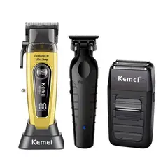 KEMEI - Combo 90-4 Cortadora 11500 Rpm Y Km 2299 + Shaver 1102