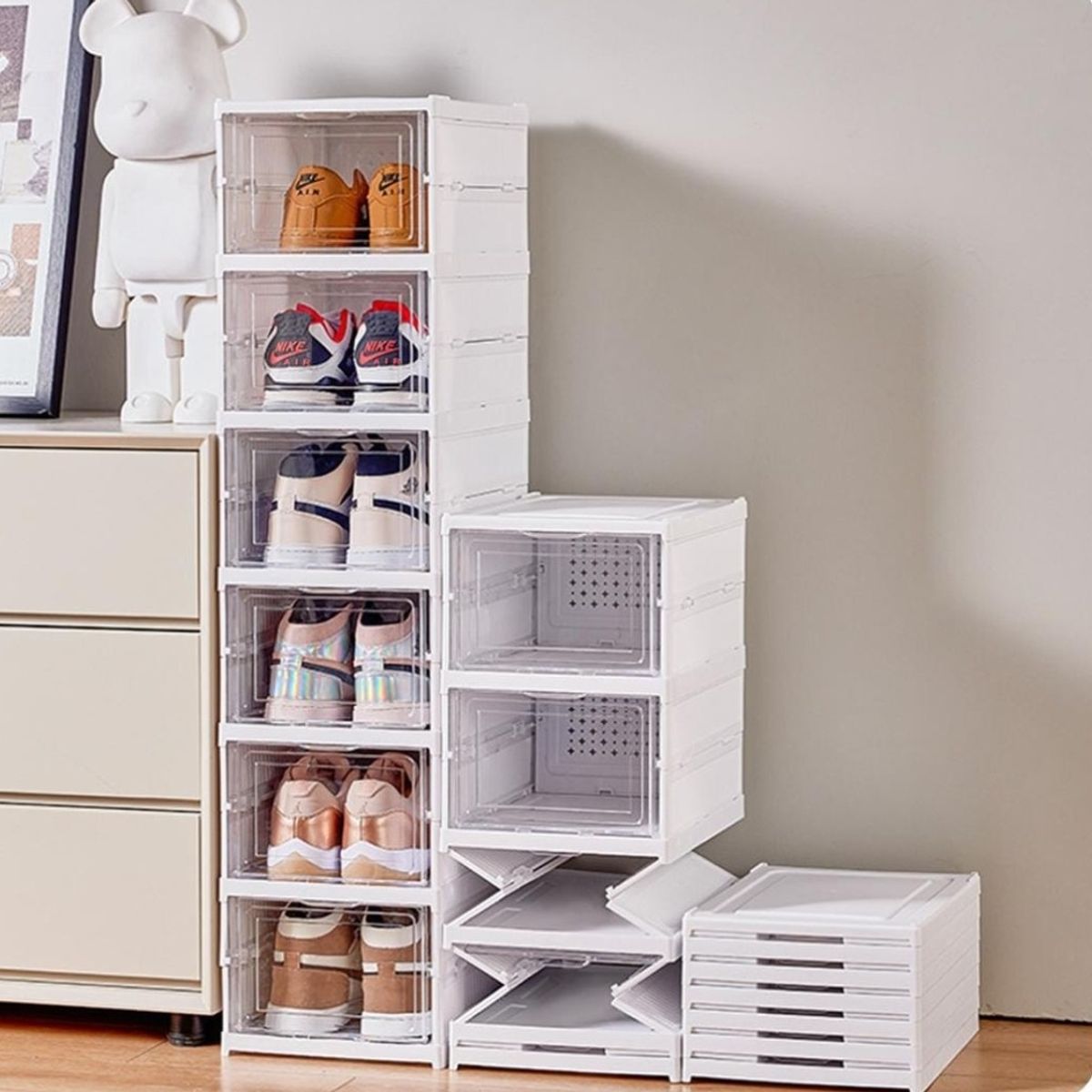 GENERICO - ORGANIZADOR DE ZAPATOS PREMIUM PLEGABLE DE 6 COMPARTIMENTOS EXTRA-RESISTENTE