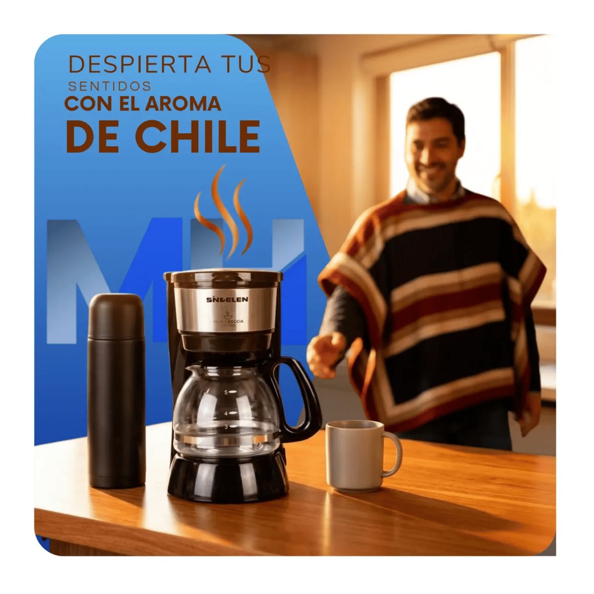 SINDELEN - Cafetera De Goteo Sindelen 6 Tazas 750ml Filtro Permane