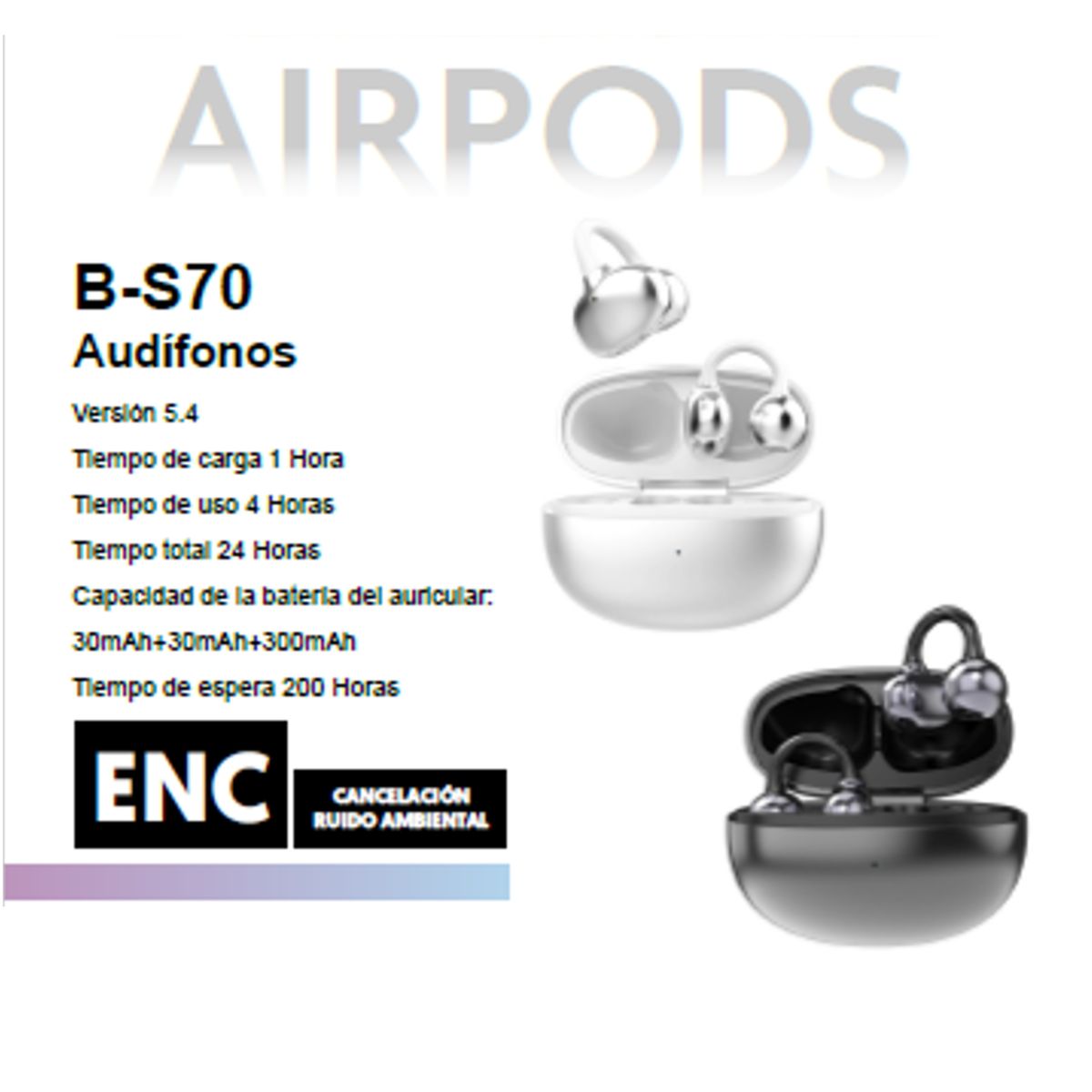 GENERICO - Audifonos Besser Airpod S70 Blanco