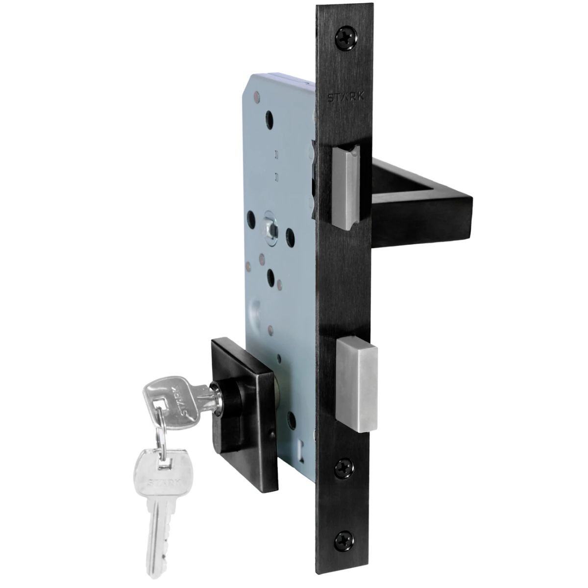 GENERICO - Cerradura de embutir Stärk Design puerta acc princ Cilindro 2 lado Manilla int IZQ MIKA BL