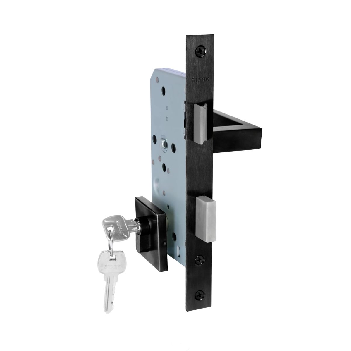 GENERICO - Cerradura de embutir Stärk Design puerta acc princ Cilindro 2 lado Manilla int IZQ MIKA BL