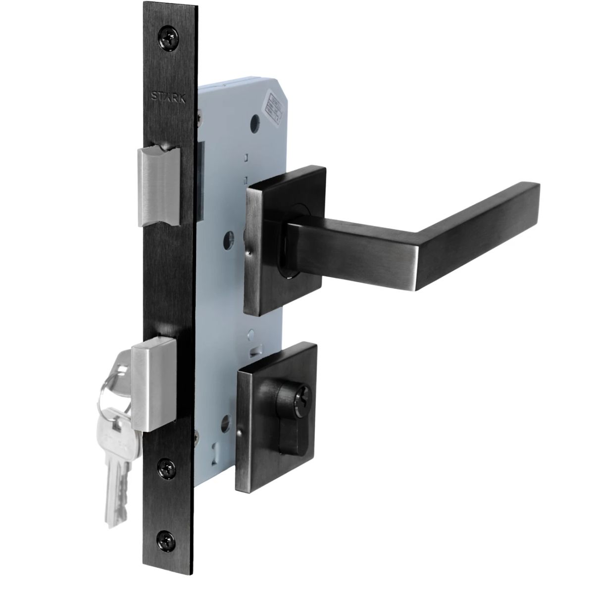 GENERICO - Cerradura de embutir Stärk Design puerta acc princ Cilindro 2 lado Manilla int IZQ MIKA BL