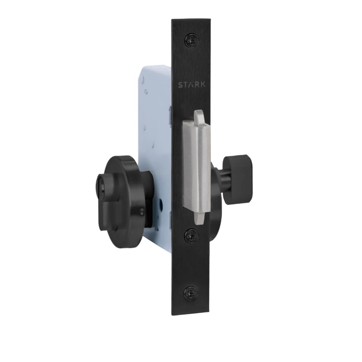 GENERICO - Cerradura de embutir puerta corredera Stärk Design baño seg int  ranura emerg ext BL