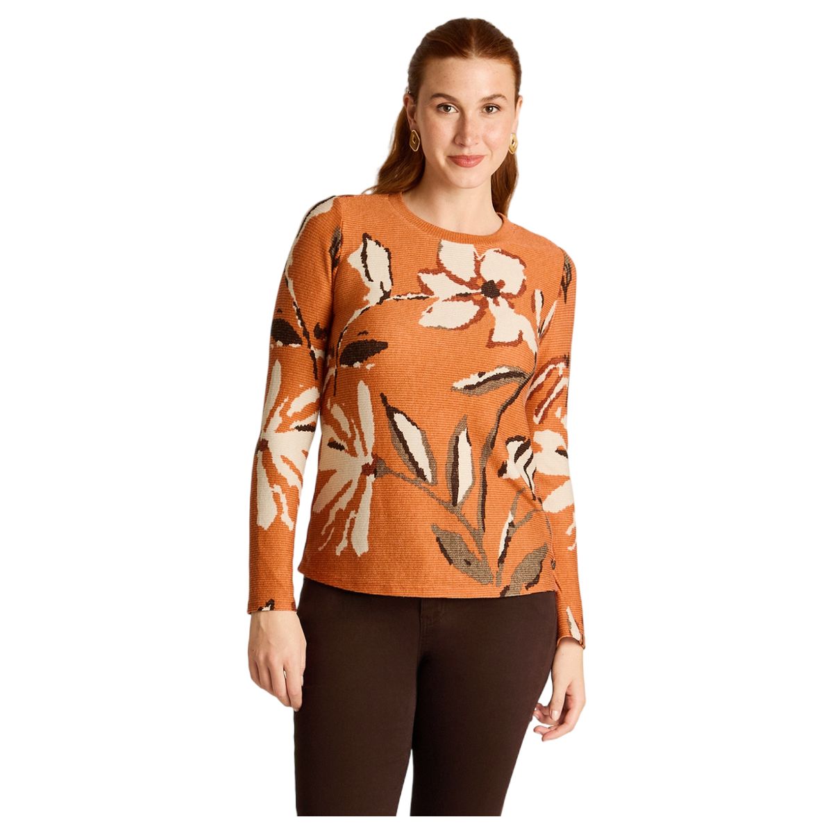 LORENZO DI PONTTI - Polera Estampada Mujer Terracota