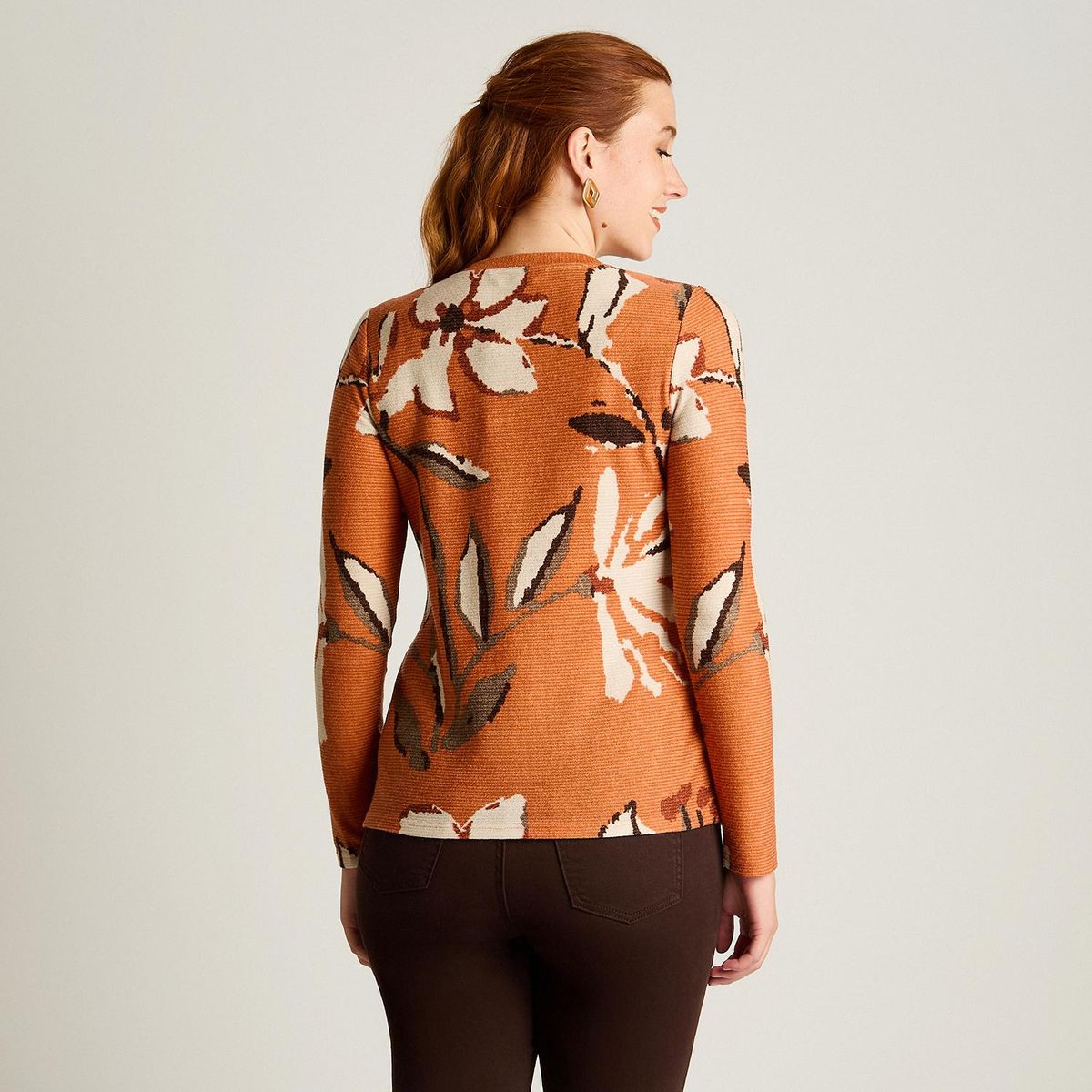 LORENZO DI PONTTI - Polera Estampada Mujer Terracota