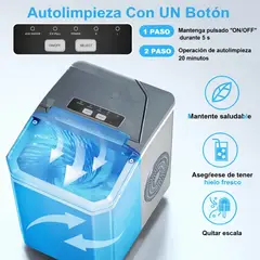 MOVI - MAQUINA PARA HACER HIELO, 9 CUBOS CADA 8 MINUTOS, 2 TAMAÑOS DE CUBO