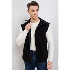 LIKE SHOP - Polar Hombre Algodón Sin Mangas Cierre Cuello Alto Invierno 7632