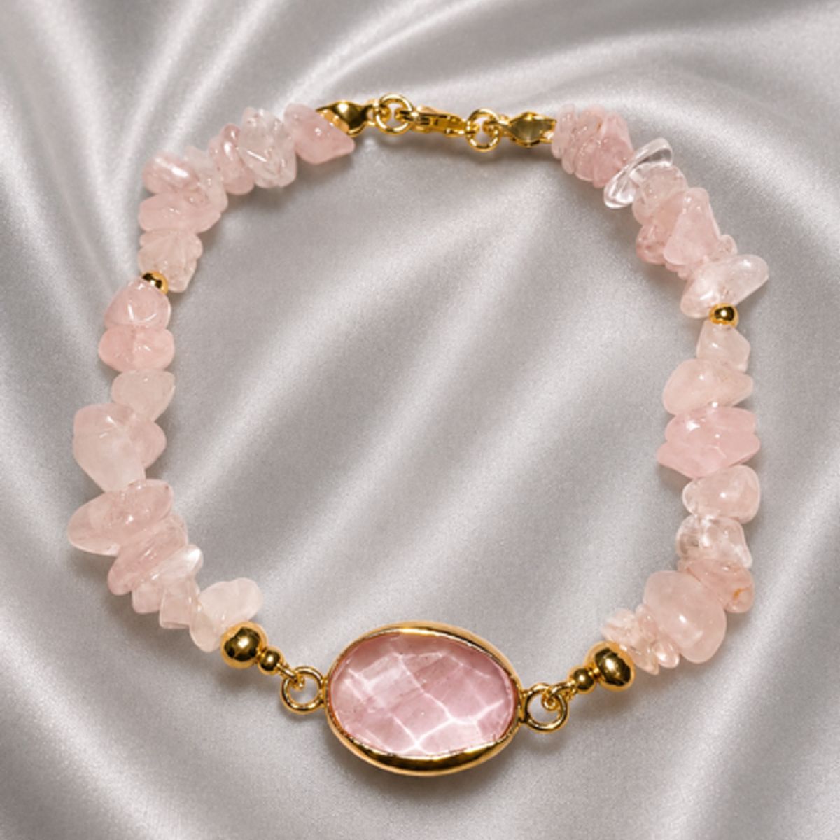 GENERICO - Pulsera Cuarzo Rosa Natural