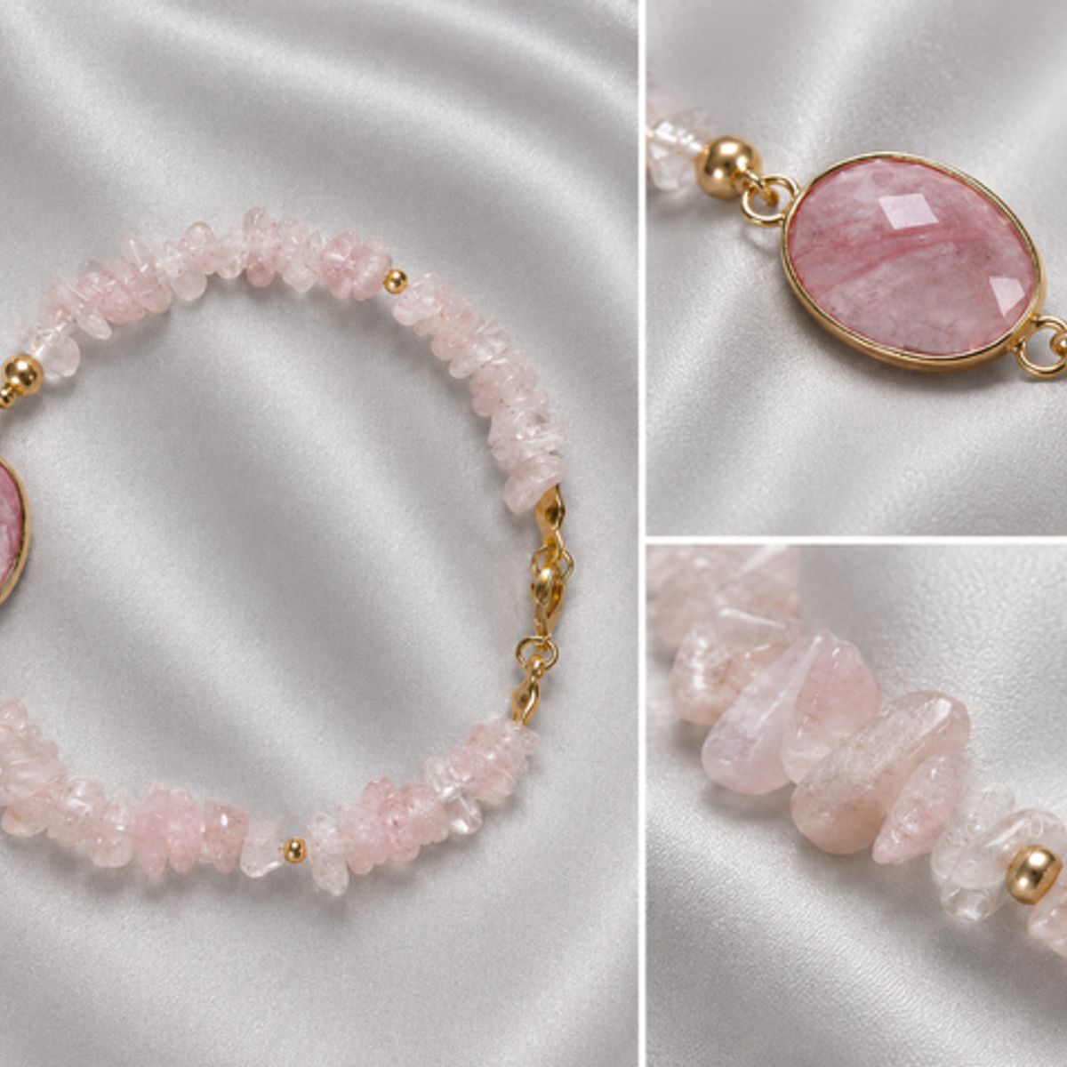 GENERICO - Pulsera Cuarzo Rosa Natural