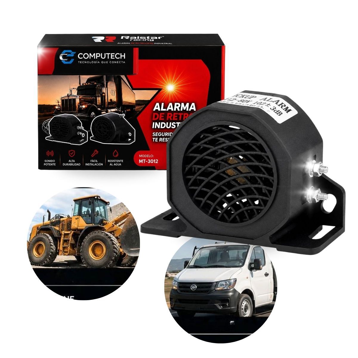 COMPUTECH - Alarma De Retroceso 1224v 102db Univesal Camion Suv Sirena