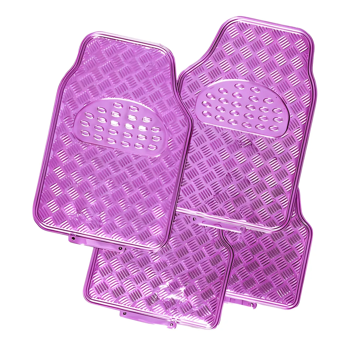 GENERICO - Alfombra Cubre Piso Metálico Para Mujer Set 4pcs Auto Tuning