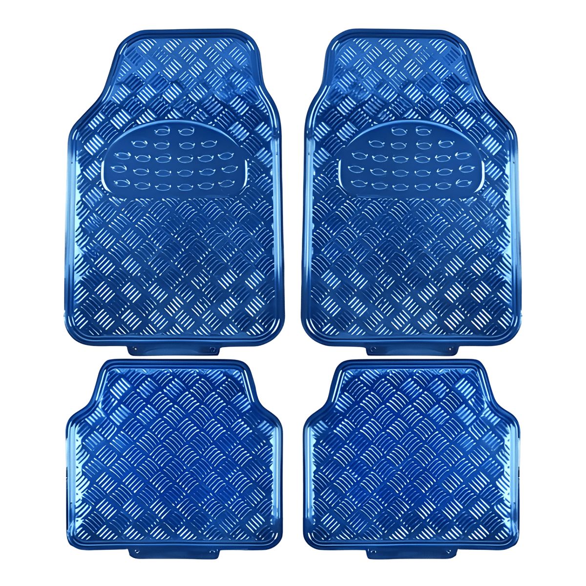 GENERICO - Alfombra Cubre Piso Metálico Colores Set 4pcs Auto Tuning