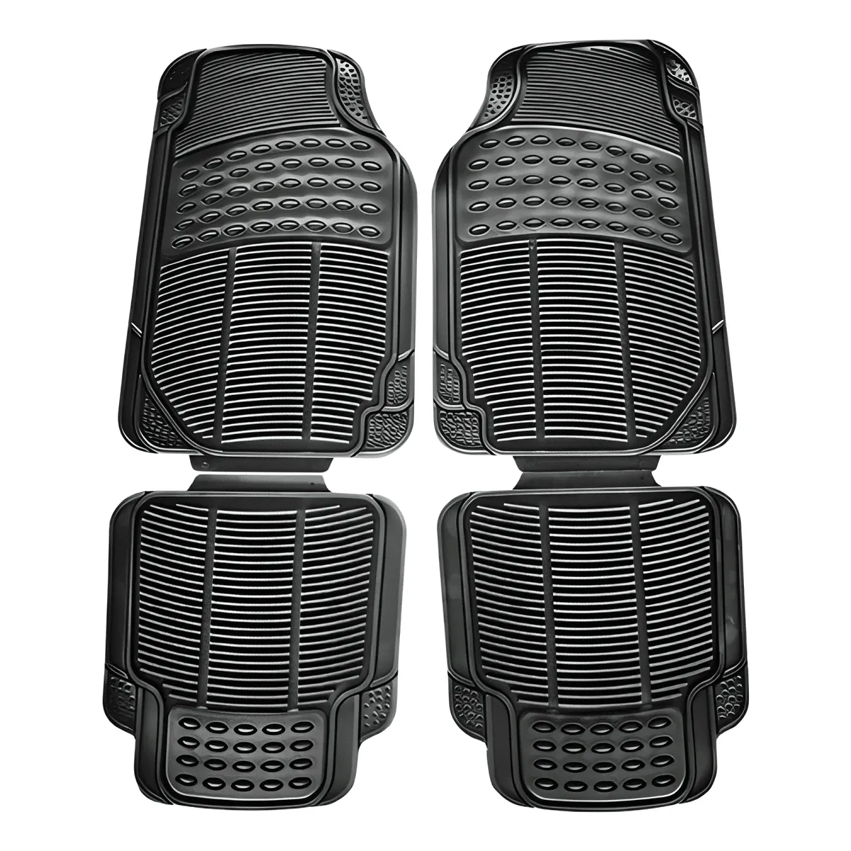 GENERICO - Alfombra Piso De Goma Para Auto Universal 4 Piezas