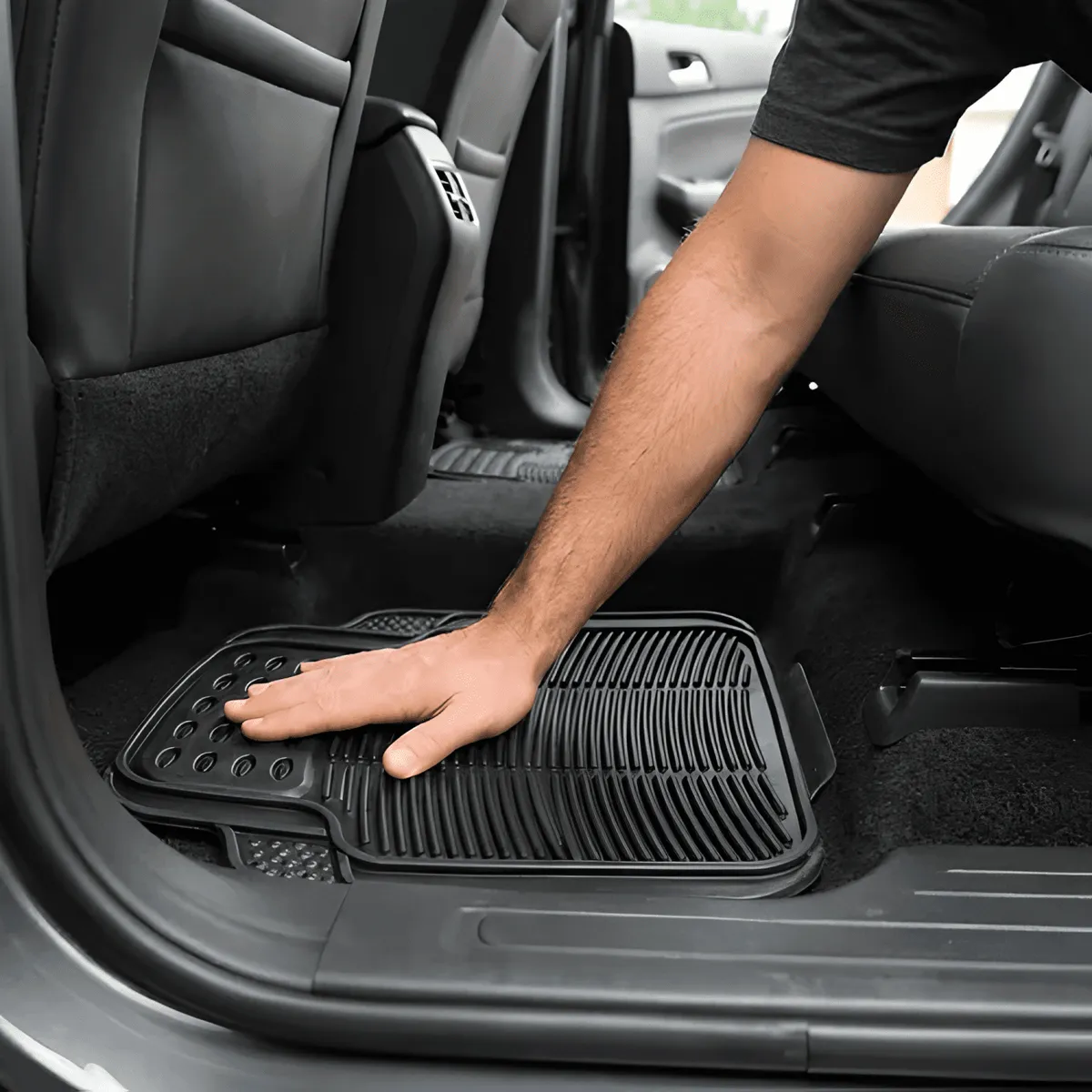GENERICO - Alfombra Piso De Goma Para Auto Universal 4 Piezas