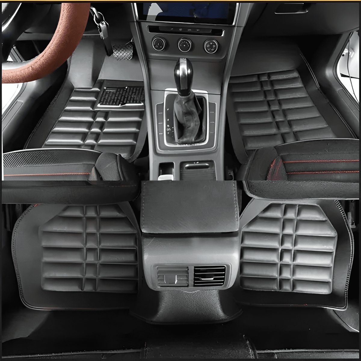 GENERICO - Set Tapetes Piso Alfombra Auto Universal Tipo Bandeja 5pieza