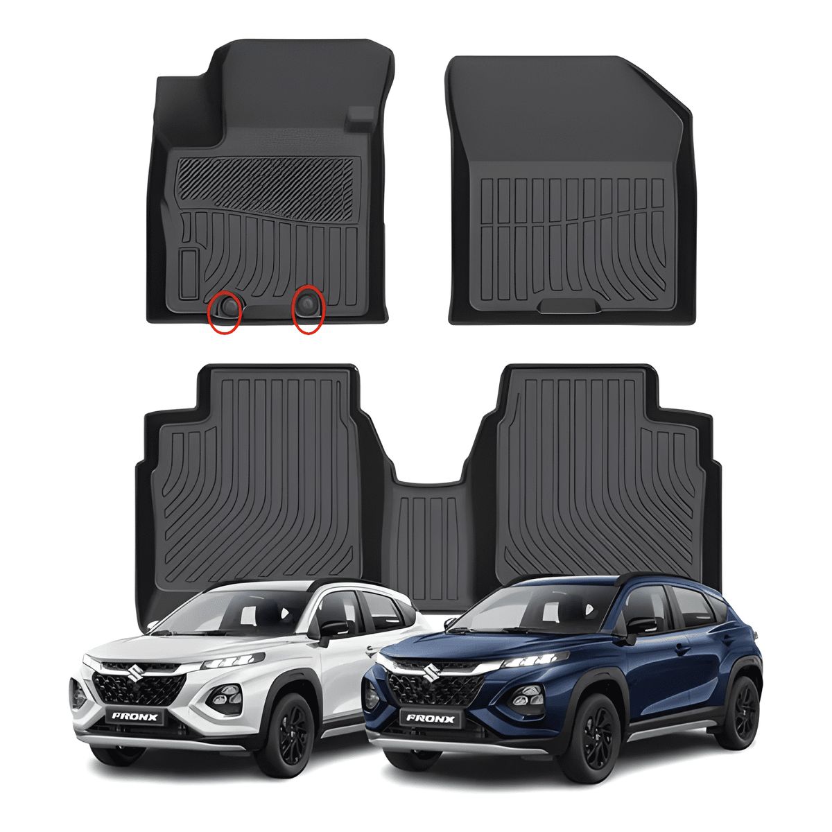 GENERICO - Cubre Pisos Calce Perfecto Suzuki Fronx - 3 Piezas