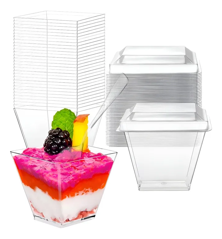 30 Vasos Para Postres Set De Vasos Shot Postres Tapa 220ml