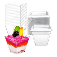 PASTELERIUSCL - 30 Vasos Para Postres Set De Vasos Shot Postres Tapa 220ml Pocillo Para Postre Vaso Para Dulces Vaso