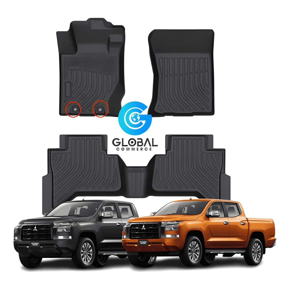 GENERICO - Cubre Pisos Calce Perfecto Mitsubishi l200 2025+ - 3 Piezas