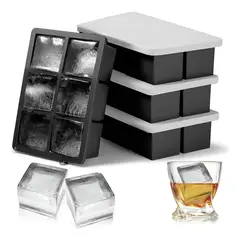 PASTELERIUSCL - Pack X4 Cubetas De Hielo Cubetera Hielo Cubetas C/tapa 6cav Rosa