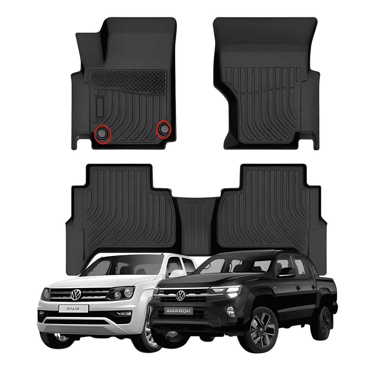 GENERICO - Cubre Pisos Calce Perfecto Volkswagen Amarok 3 Piezas
