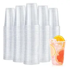PASTELERIUSCL - 200 Vasos Plasticos Desechables Vasos Para Bebida 13oz 400ml Trasparente