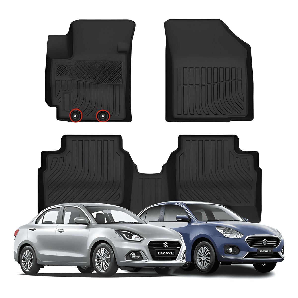GENERICO - Cubre Pisos Calce Perfecto Suzuki Dzire - 3 Piezas