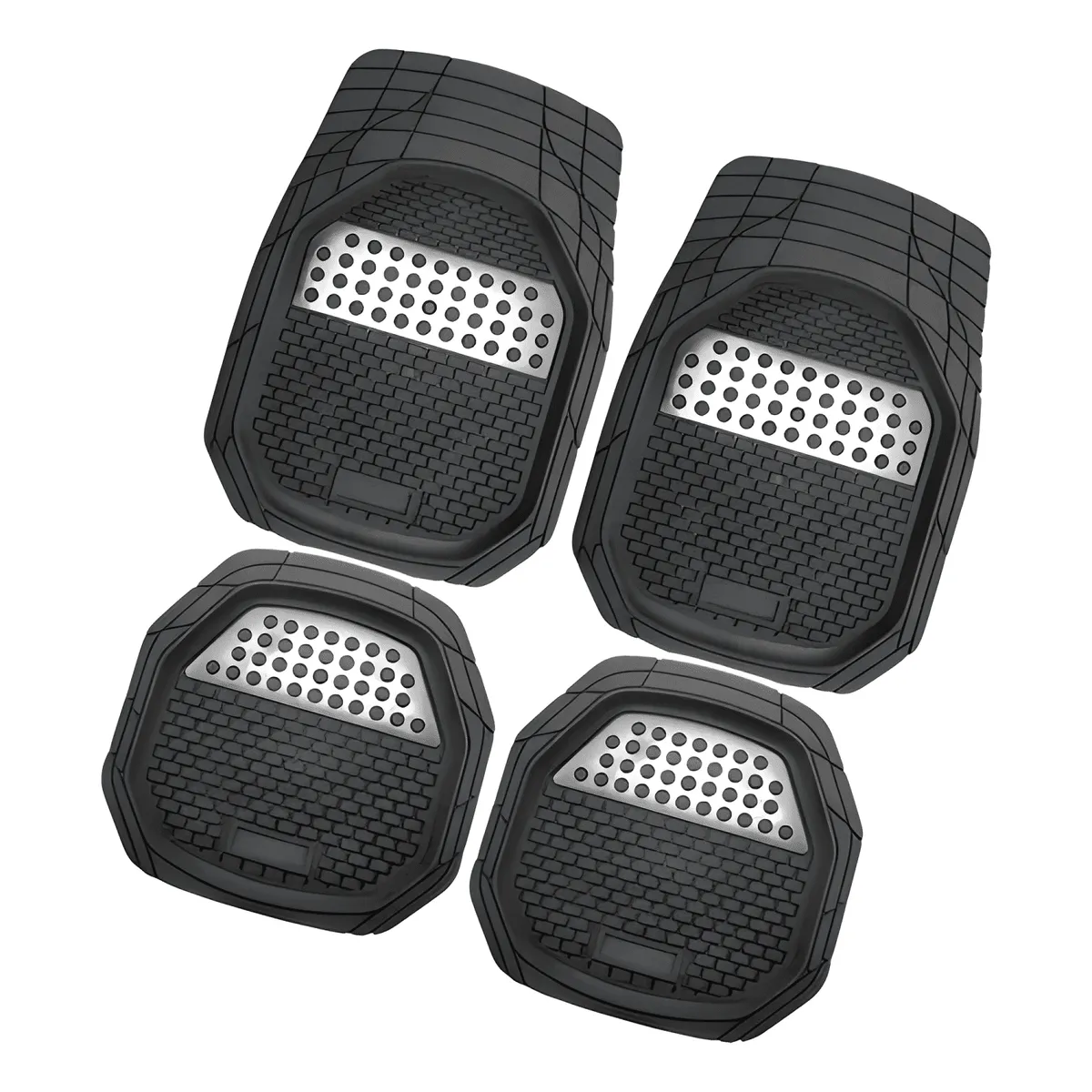 GENERICO - Alfombra Cubre Piso Goma Auto Universal Set 4 Pzs