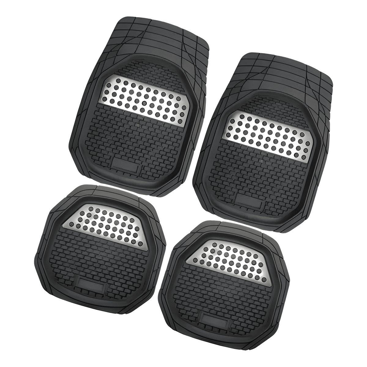GENERICO - Alfombra Cubre Piso Goma Auto Universal Set 4 Pzs
