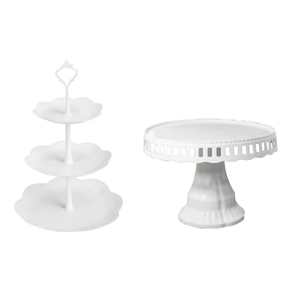 PASTELERIUSCL - Set 2 Porta Torta Base De Torta Porta Cupcakes Porta Cupcake base para tortas porta tortas - Blanco