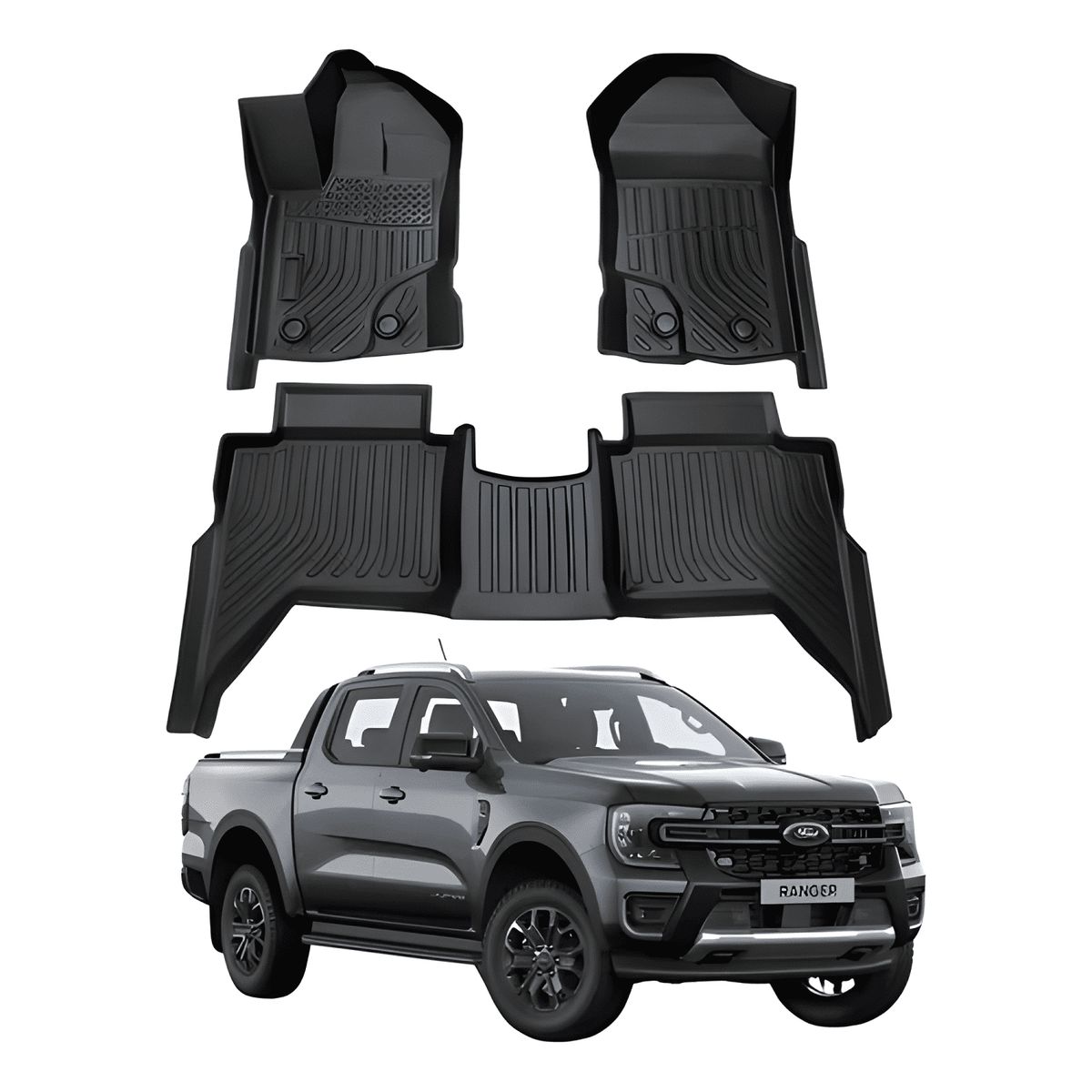 GENERICO - Kit Pisos rígidos Calce Perfecto Ford New Ranger 2024-2025