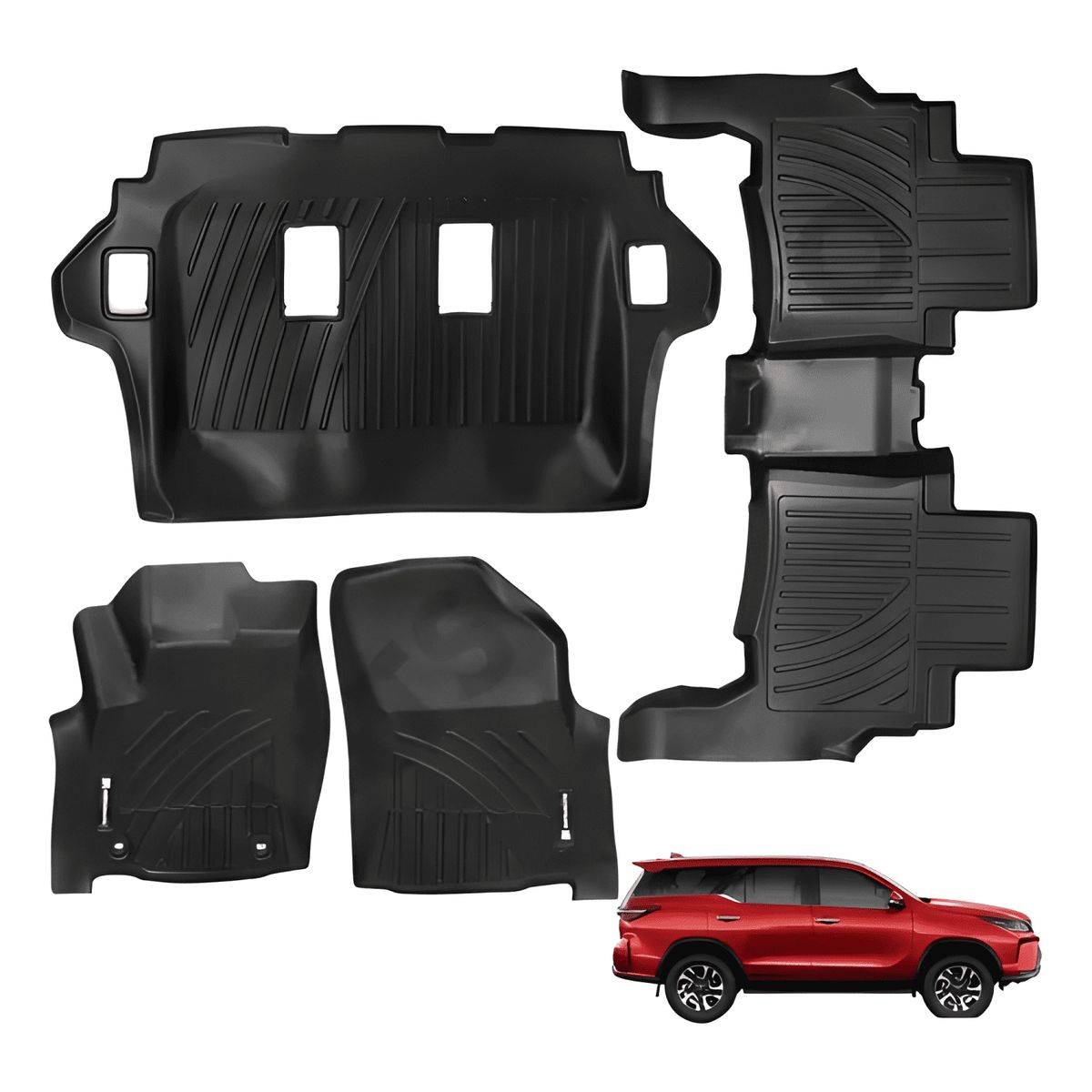 GENERICO - Set Pisos Rigidos Tipo Bandeja Toyota Fortuner 2019