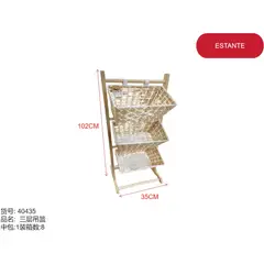 GENERICO - Estante (3 NIVELES BEIGE - TEJIDO - 102CM*35CM) 40435