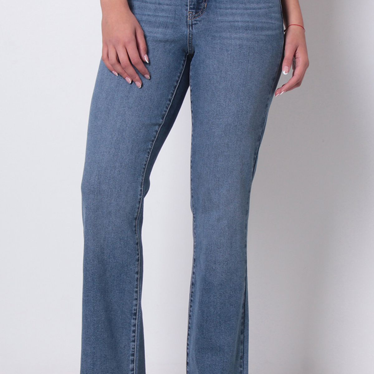 WADOS - JEANS MUJER RECTO TIRO ALTO PRETINA BASICA 1 BOTON