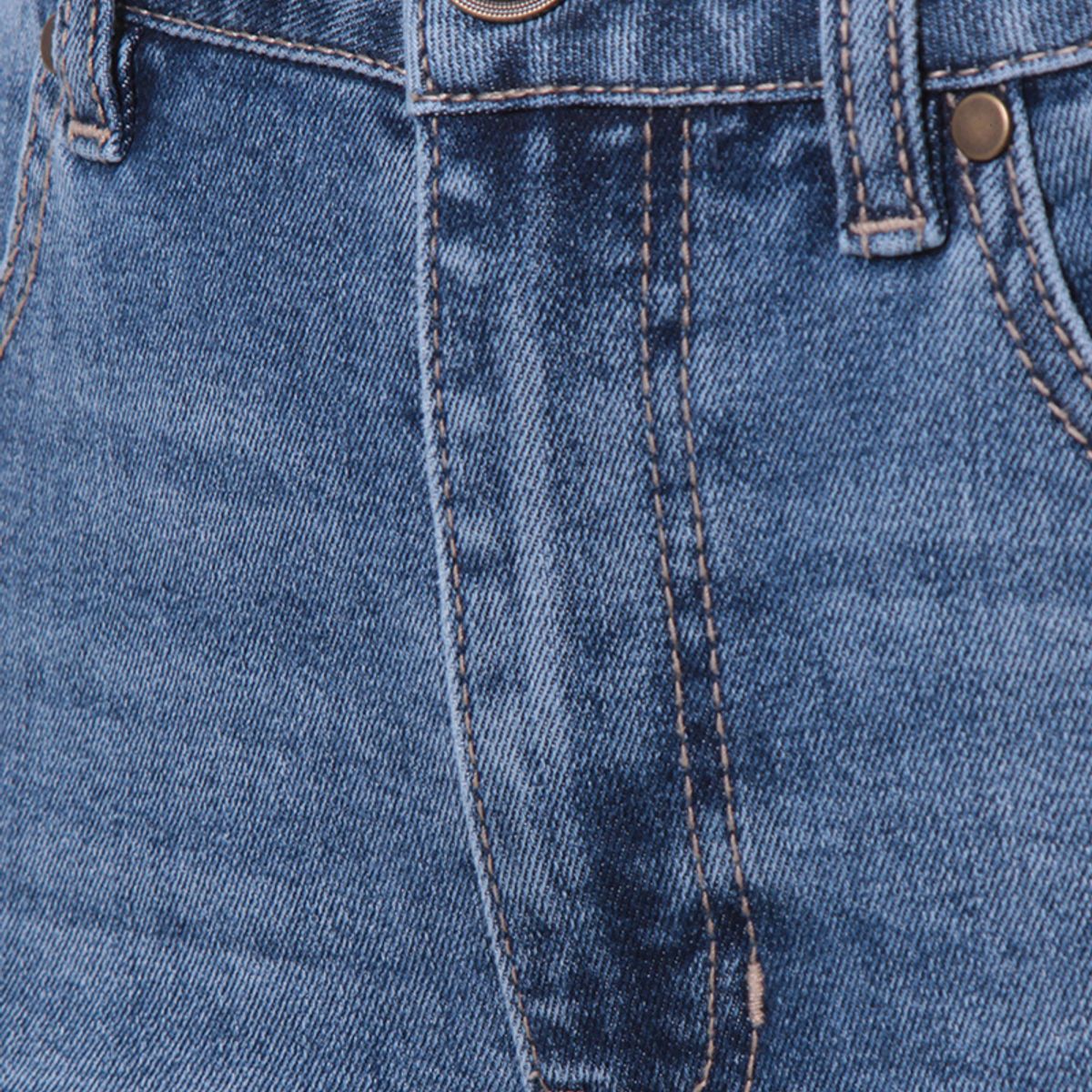 WADOS - JEANS MUJER RECTO TIRO ALTO PRETINA BASICA 1 BOTON