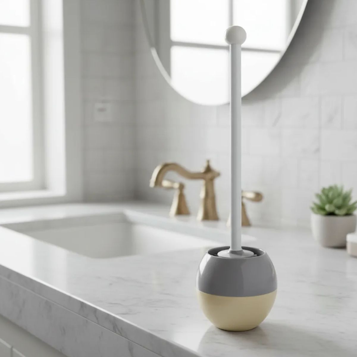 GENERICO - Escobilla De Baño 42x11 Cm Con Soporte