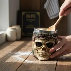 GENERICO - Tazón Taza De Cráneo Vikingo Tazón Cerveza Acero Inoxidable