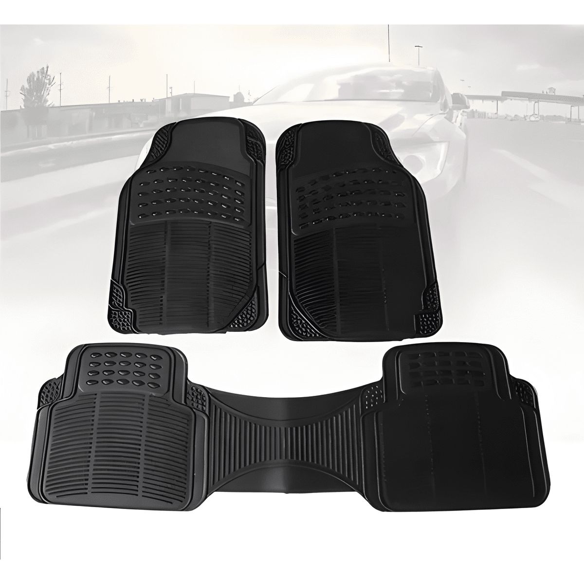 GENERICO - Set 3 Piezas Pisos De Goma Para Vehículos Universal Auto