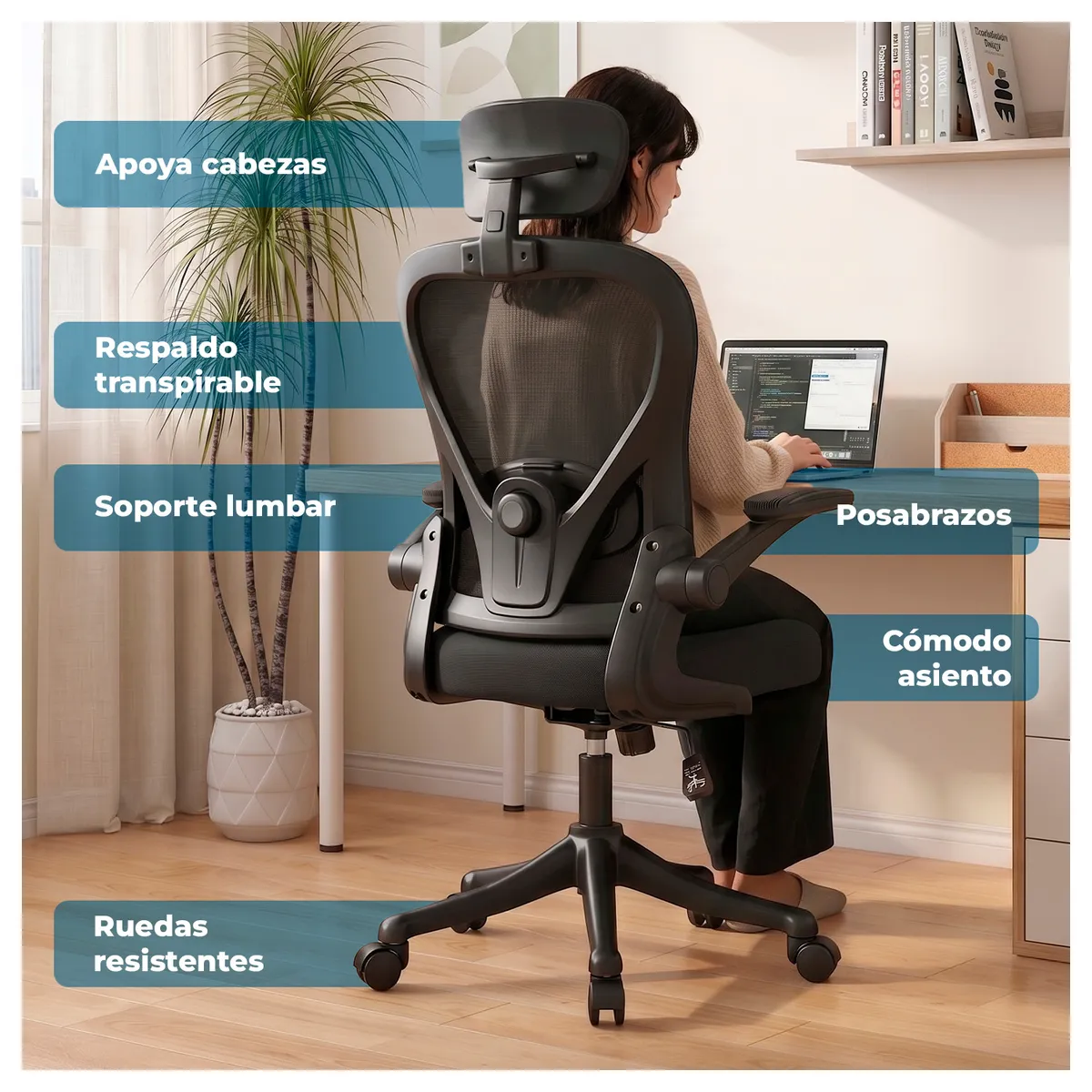 GLOBAL LATIN GROUP - Silla Oficina Ergonómica Reclinable Apoyacabeza
